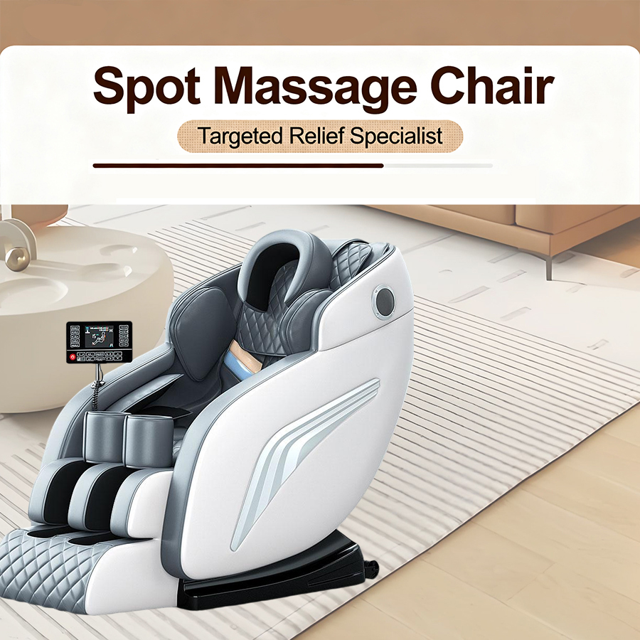 Jiama JMA0012 home massage chair with LED light therapy black leather China factory 2025